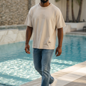 MANIAC SOLID MEN ROUND NECK WHITE T-SHIRT